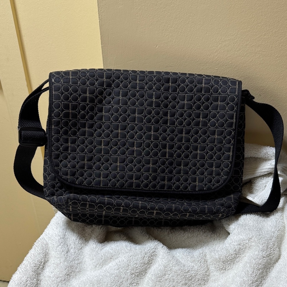 Kate Spade Black Geometric woman’s/Men's Messenger Bag